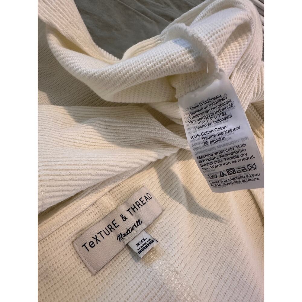 Madewell Texture & Thread Cream Ribbed Tie Front Tank XXL - Picture 5 of 5